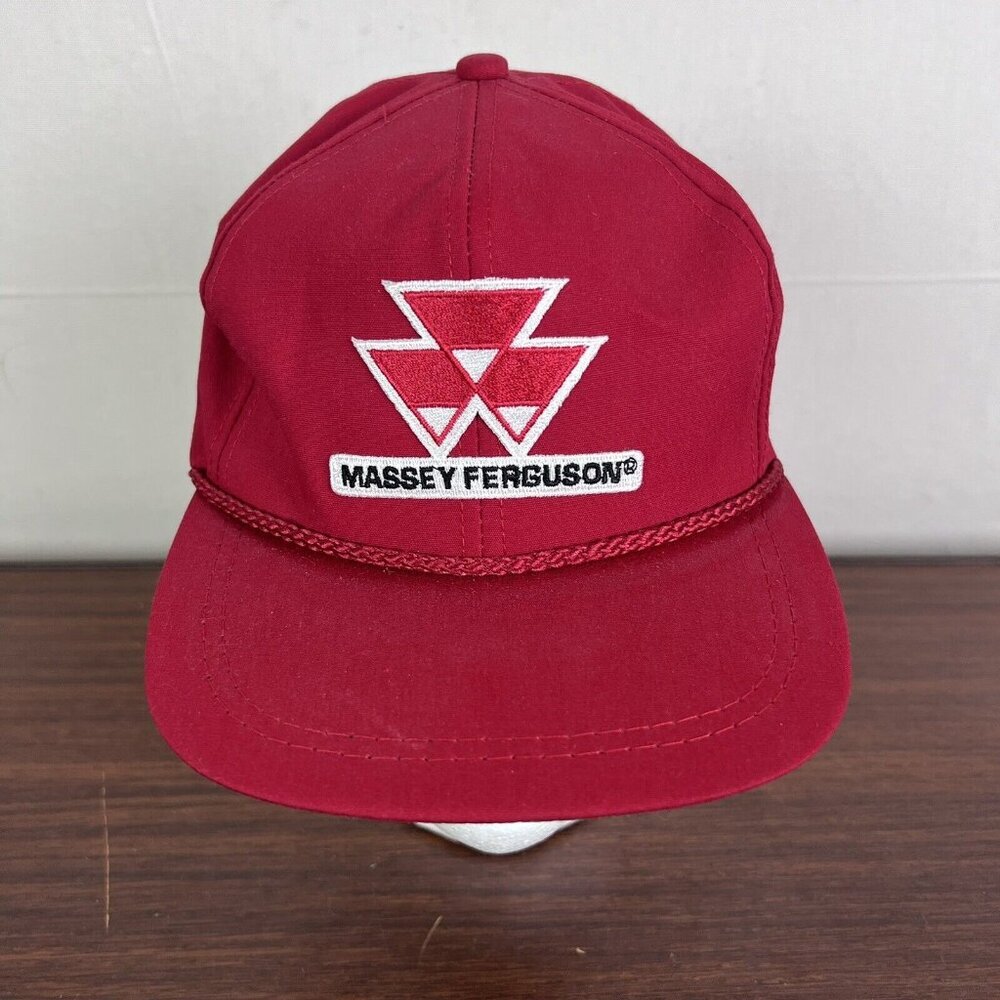 K-Products Massey Ferguson Tractor StrapBack Hat Farm Ag New Cord Embroidered - Picture 2 of 12